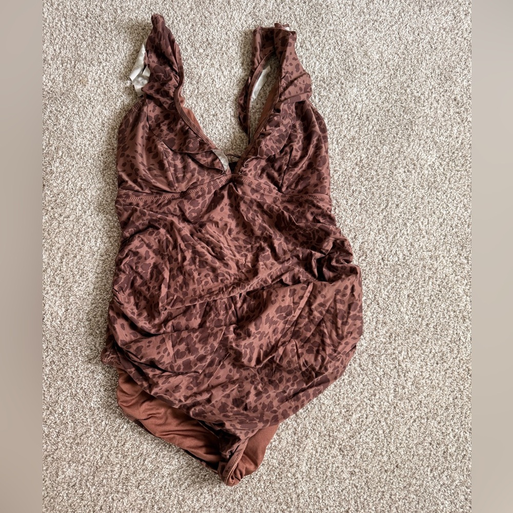 GAP Maternity Recycled Ruffled V-Neck One-Piece Suit